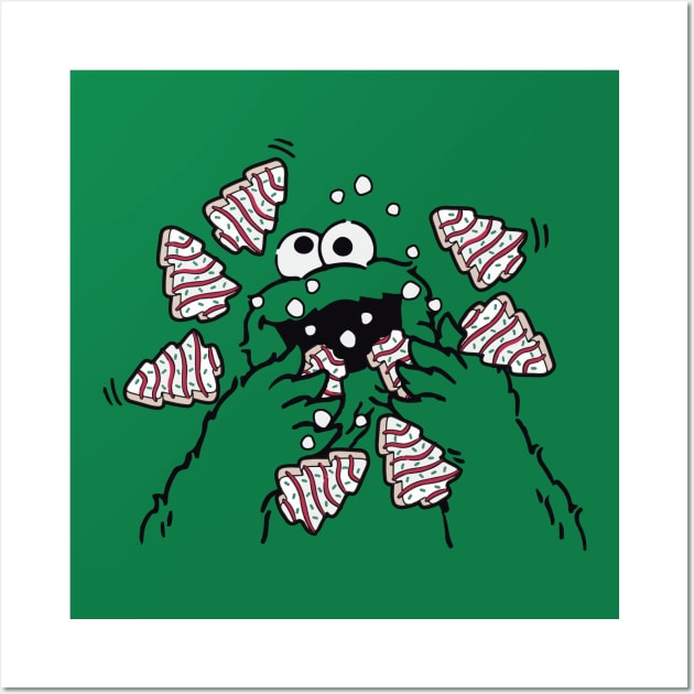 Christmas Tree Cake Monster Wall Art by jerbing